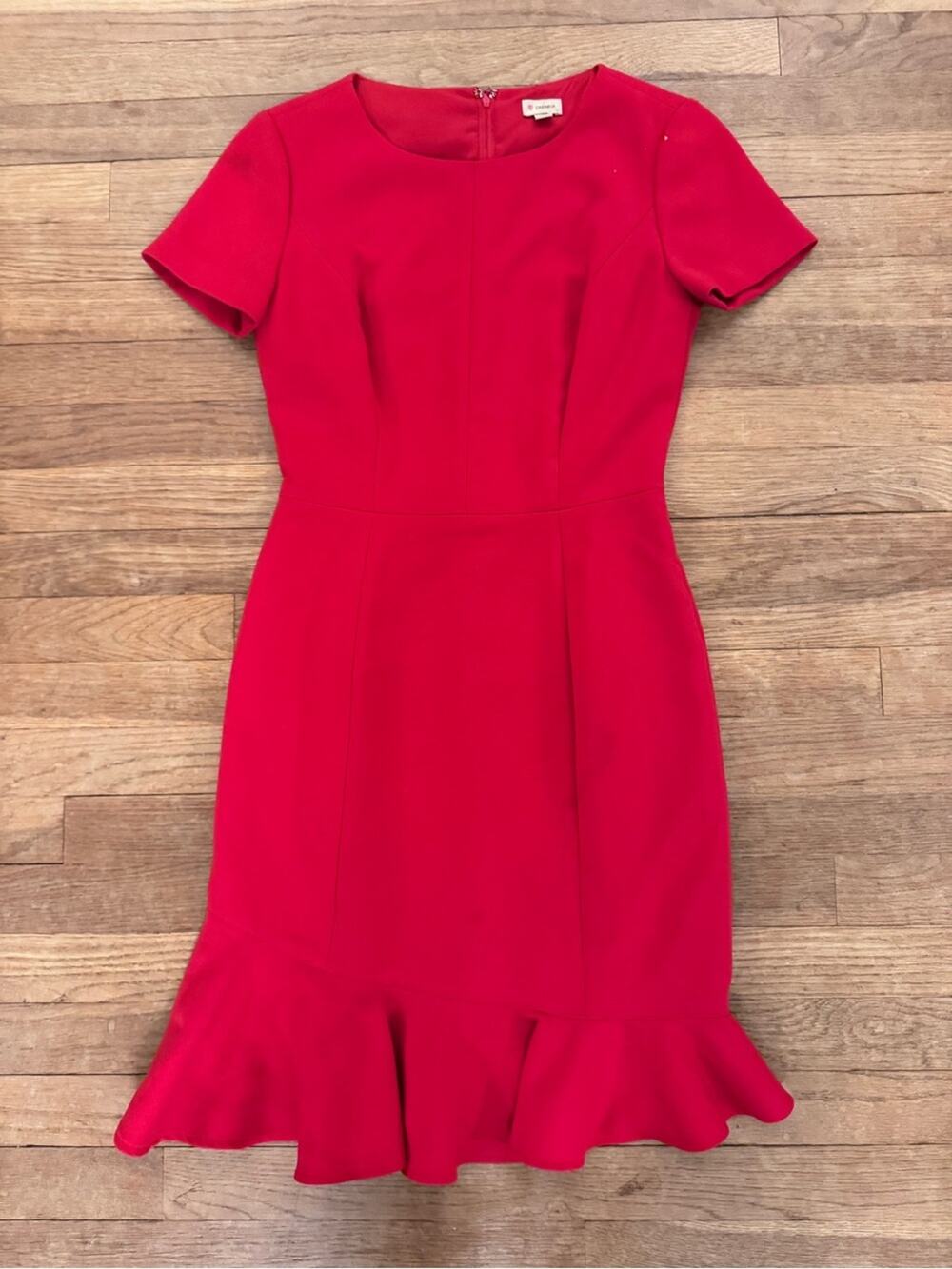 Cremieux Women's Red Knee Length Sheath Dress - Size 2
b65